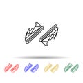 Shoes footwear multi color style icon. Simple thin line, outline vector of clothes icons for ui and ux, website or mobile Royalty Free Stock Photo