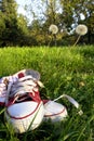 Shoes on grass