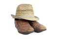 Shoes and hat two Royalty Free Stock Photo