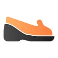 Shoes on heels flat icon. Mocassins color icons in trendy flat style. Footwear gradient style design, designed for web