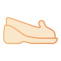 Shoes on heels flat icon. Mocassins orange icons in trendy flat style. Footwear gradient style design, designed for web