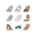 Shoes icon set design template, element graphic illustration design logo, logo for your company and etc Royalty Free Stock Photo