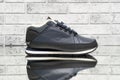 New Balance 754 Fur leather Dark Navy sneakers.