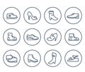 Shoes line icons on white