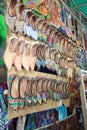 Shoes on the market in Arpora, North Goa, India Royalty Free Stock Photo