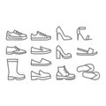 Shoes, men and women vector icon set Royalty Free Stock Photo