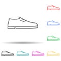 shoes multi color style icon. Simple thin line, outline vector of clothes icons for ui and ux, website or mobile application Royalty Free Stock Photo