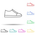 shoes multi color style icon. Simple thin line, outline vector of clothes icons for ui and ux, website or mobile application Royalty Free Stock Photo