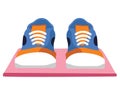 Men fashion shoes, classic shoe design. A pair of blue and orange of male shoes, loafers, sneakers, boat shoes, converse