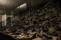 Shoes from people who were killed concentration camp Auschwitz Birkenau KZ Poland Royalty Free Stock Photo