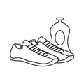 shoes for practice sport with bottle