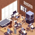 Shoes Production Isometric Background