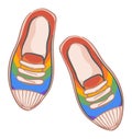 Shoes with rainbow for men or women boho style