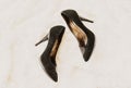 Shoes removed at home after work. legs are tired. Selective focus. Royalty Free Stock Photo