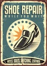 Shoes repair shop vintage sign Royalty Free Stock Photo