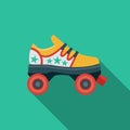 Shoes roller skater flat design on green background cartoon vector illustration