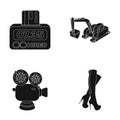 Shoes, services and or web icon in black style.cinema, transport icons in set collection.