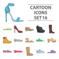 Shoes set icons in cartoon style. Big collection of shoes vector illustration symbol.