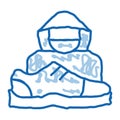 Shoes Shoplifter Human doodle icon hand drawn illustration