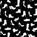 Shoes Silhouette Seamless Pattern Background Vector Illustration Royalty Free Stock Photo