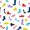 Shoes Silhouette Seamless Pattern Background Vector Illustration Royalty Free Stock Photo
