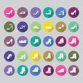 Shoes silhouettes icon set, Royalty Free Stock Photo