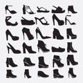 Shoes silhouettes - Illustration Royalty Free Stock Photo