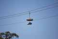 Shoes on a telephone wire