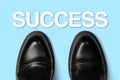 Shoes With Text Success Royalty Free Stock Photo