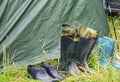 Shoes of tourists on vacation Royalty Free Stock Photo