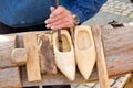 Shoes Traditional skill of making Dutch Royalty Free Stock Photo