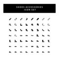 Shoes vector icon set with glyph style design