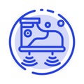 Shoes, Wifi, Service, Technology Blue Dotted Line Line Icon