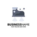 Shoes, Wifi, Service, Technology Business Logo Template. Flat Color