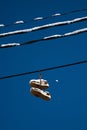 Shoes on wire