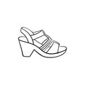 Shoes woman outline creative design