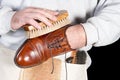 Shoeshine man Royalty Free Stock Photo