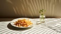 Shoestring fries are thin, crispy French fries that are cut into matchstick-like strips. Dramatic Shadow play.