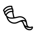 shofar horn jewish line icon vector illustration