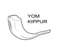 Yom Kippur shofar illustration vector template