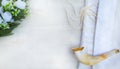 Shofar tallit and flowers for Rosh Hashanah and Yom Kippur