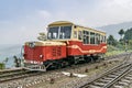 Indian Railway`s narrow gauge, Shimla to Kalka Rail car vehicle , passing through Shoghi station