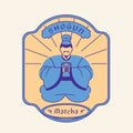 shogun matcha badge design Royalty Free Stock Photo