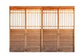 Traditional Japanese door,window or room divider consisting isolated on white background Royalty Free Stock Photo