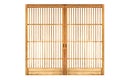 Traditional Japanese door,window or room divider consisting isolated on white background Royalty Free Stock Photo