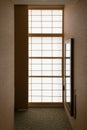 Shoji, traditional Japanese sliding door, window or room divider made of rise paper Royalty Free Stock Photo