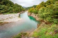 Shokawa River, Shirakawa-go near Takayama Japan in early Autumn Royalty Free Stock Photo