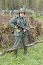 Reenactment of World War II events.