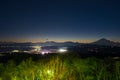 Shonandaira Hills and Mount Fuji at dusk