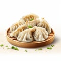 Realistic 3d Model Illustration Of Fenghua Zhong Style Dumplings On Wooden Tray